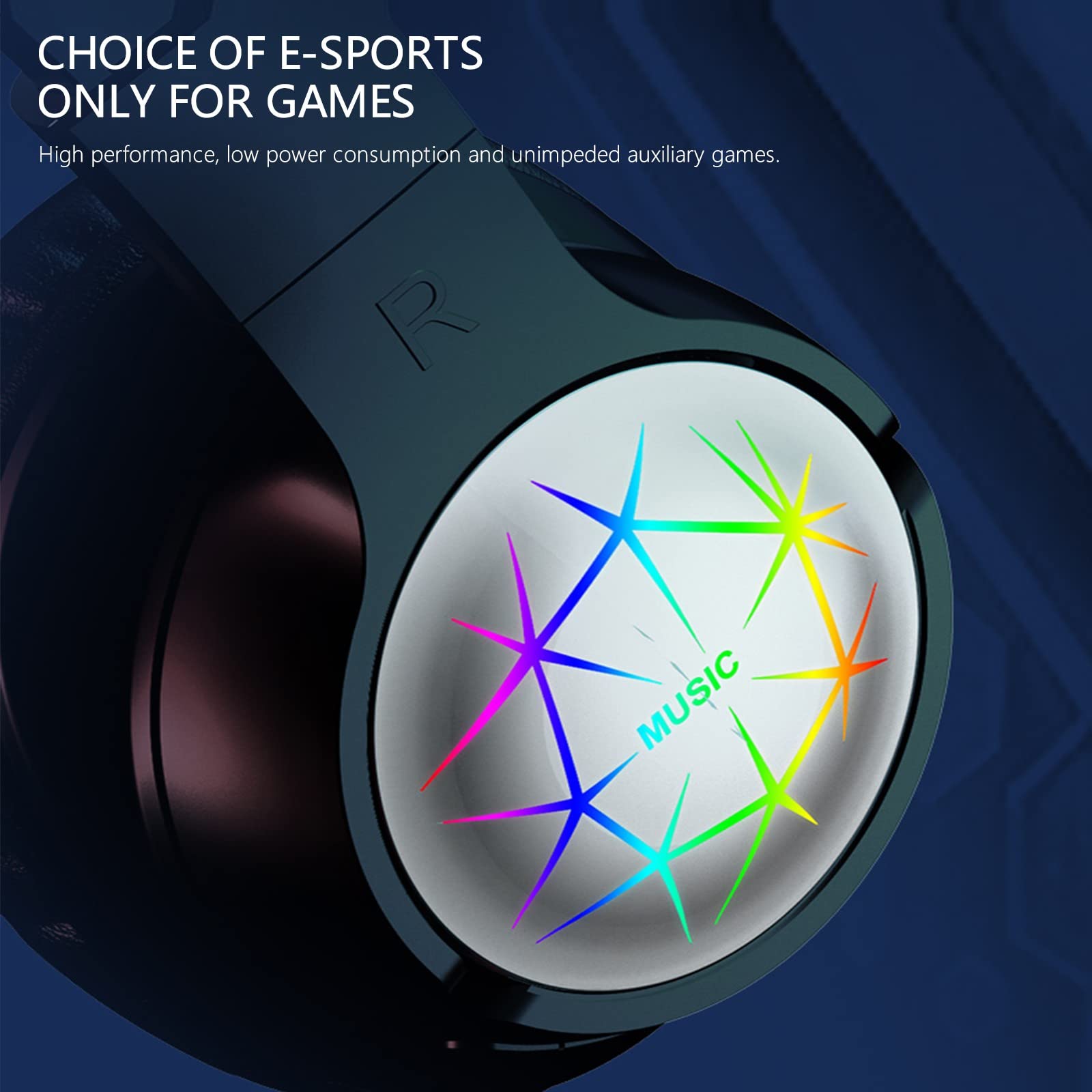 Aopirta Wireless Gaming Headset with Noise Cancelling Mic, RGB Lights & Deep Bass - Over Ear Bluetooth Headphones for PC, PS5, Xbox - Perfect for Gaming, Streaming & Online Classes