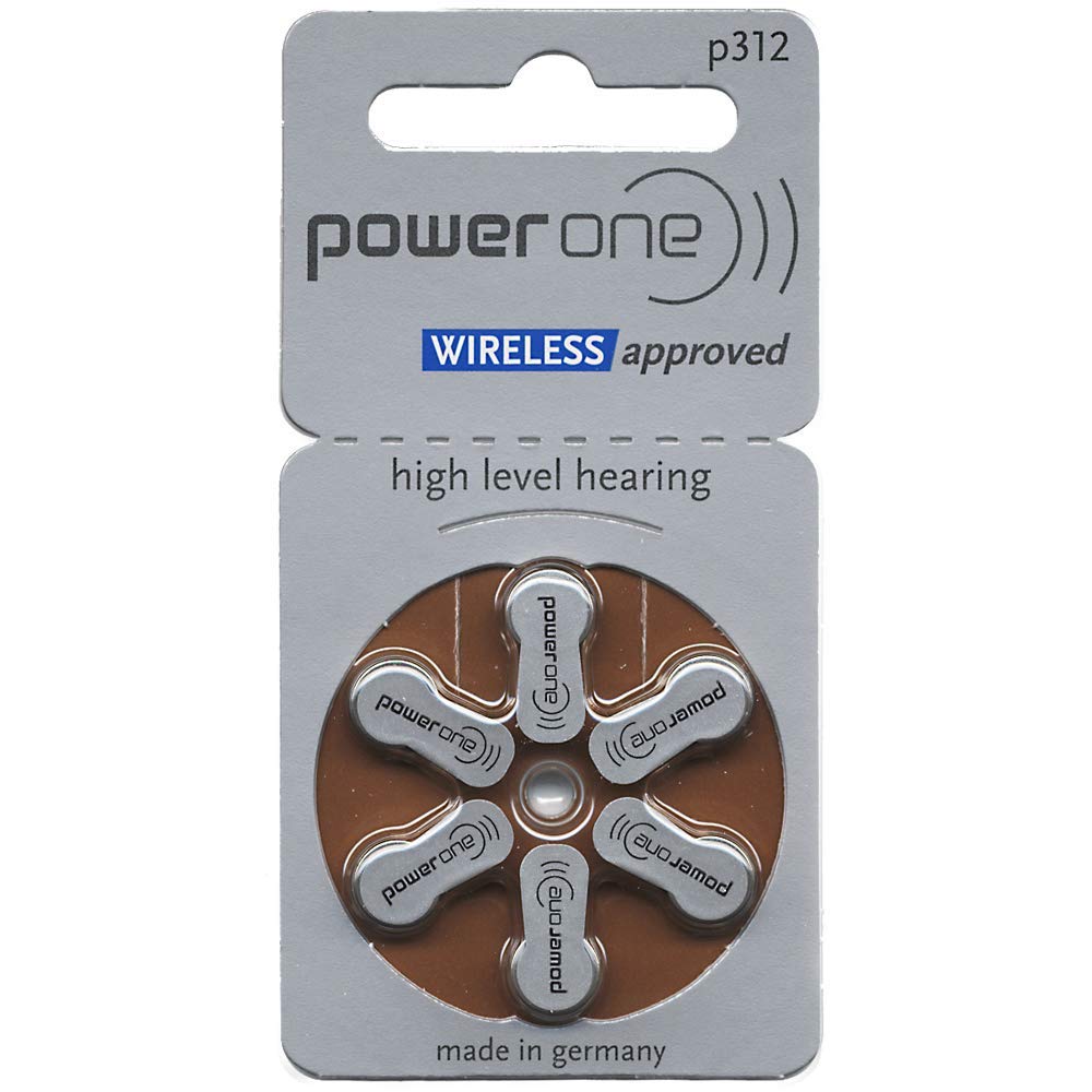 Power One Mercury-Free Hearing Aid Batteries Size 312 - 240 Batteries (4 Packs of 60) - Long-Lasting Zinc Air Technology for Clear Hearing - Perfect for Travel, Daily Use & Emergency Backup