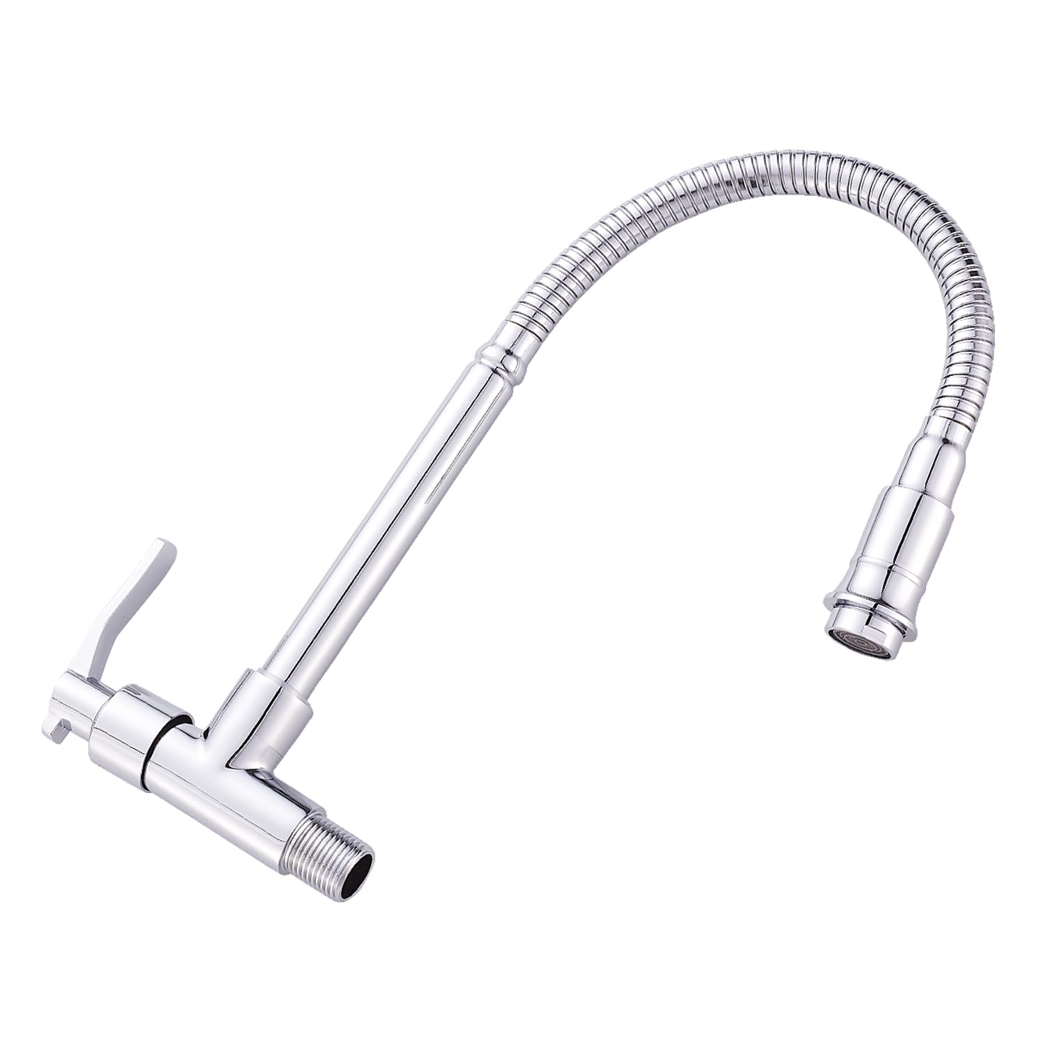 360 Degree Swivel Pull Down Kitchen Faucet with Flexible Spray - Single Handle Chrome Finish Stainless Steel Sink Tap for Bathroom & Kitchen | Perfect for Washing Dishes, Filling Pots & Cleaning Sinks