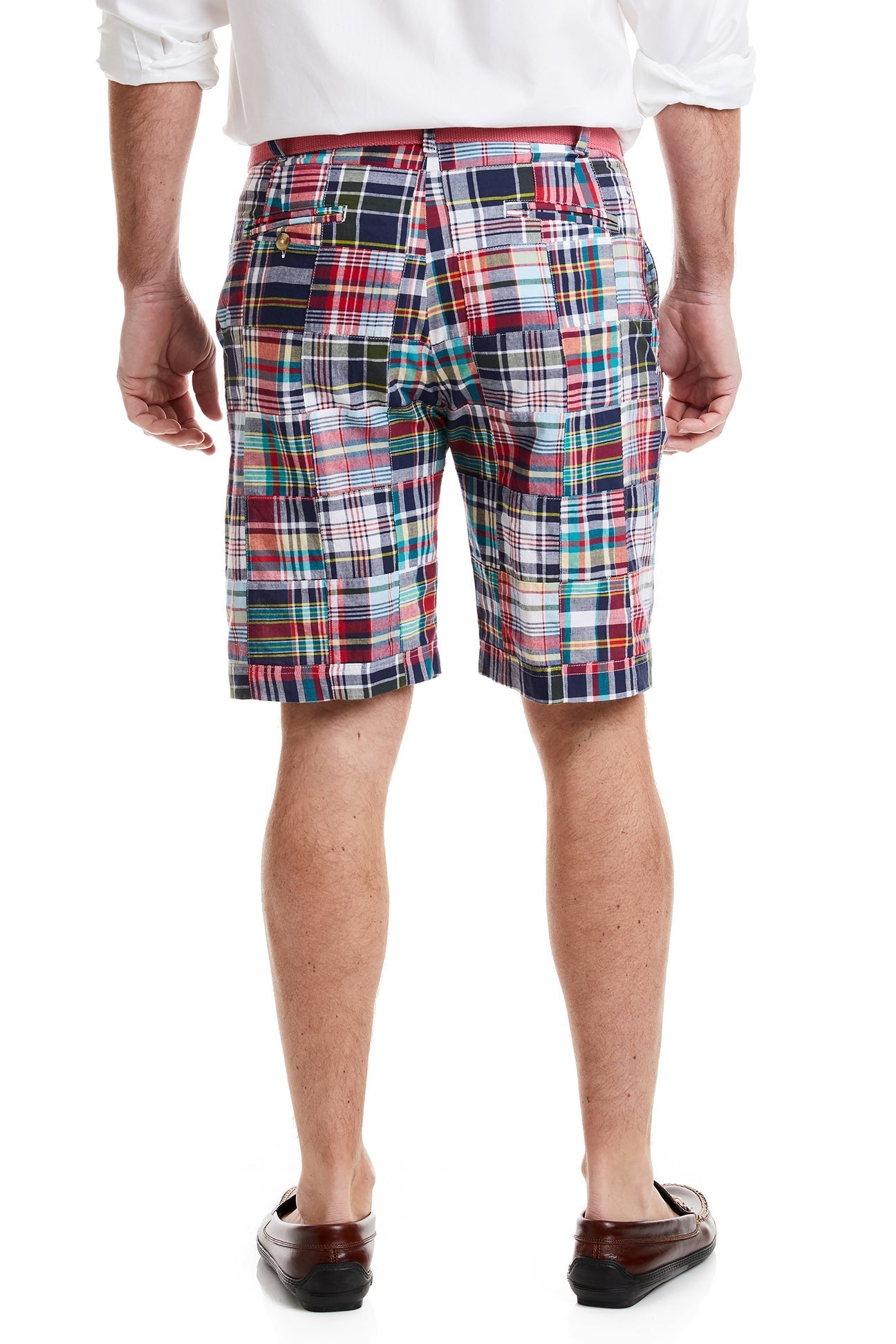 Cisco Short Chancellor Patch Madras Plaid Shirt for Men - Casual Summer Button Down Shirt for Outdoor Activities & Vacation