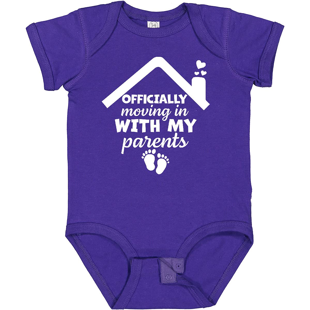 Inktastic NICU Graduate Baby Bodysuit - Officially Moving in with My Parents - Soft Cotton Infant Onesie for Newborns, Preemies & NICU Graduates - Perfect for Homecoming, Family Photos & Special Occasions