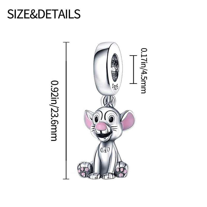 LIGHTDOG 925 Sterling Silver Charms - Pandora Compatible Bracelet & Necklace Pendants - Dangle Beads for Jewelry Making - Perfect Holiday Gift for Women - Great for DIY Jewelry, Birthday Presents & Special Occasions