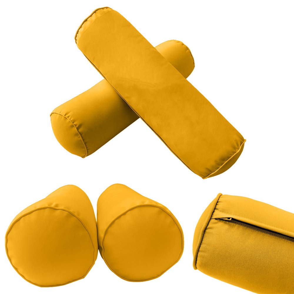 Prolinemax Style3 Queen Size 6-Piece Outdoor Daybed Set with Mattress Cushion & Bolster Pillows - Pipe Trim Design for Patio, Poolside or Garden Relaxation