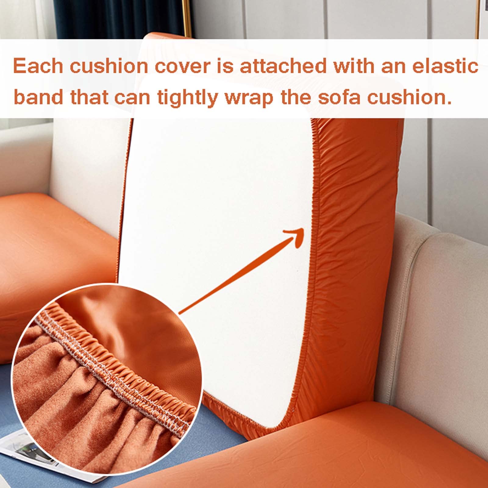 Premium PU Leather Sofa Cushion Covers - Waterproof Stretchable Slipcovers for Couches & Furniture Protection (Set of 2) - Perfect for Living Room, Office, and Pet-Friendly Homes