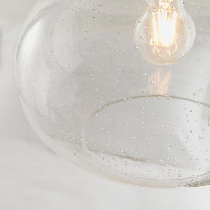 Dimitri 1 Light Clear Glass Ceiling Pendant Light Fixture with Shade - Modern Lighting for Kitchen, Dining Room & Bedroom