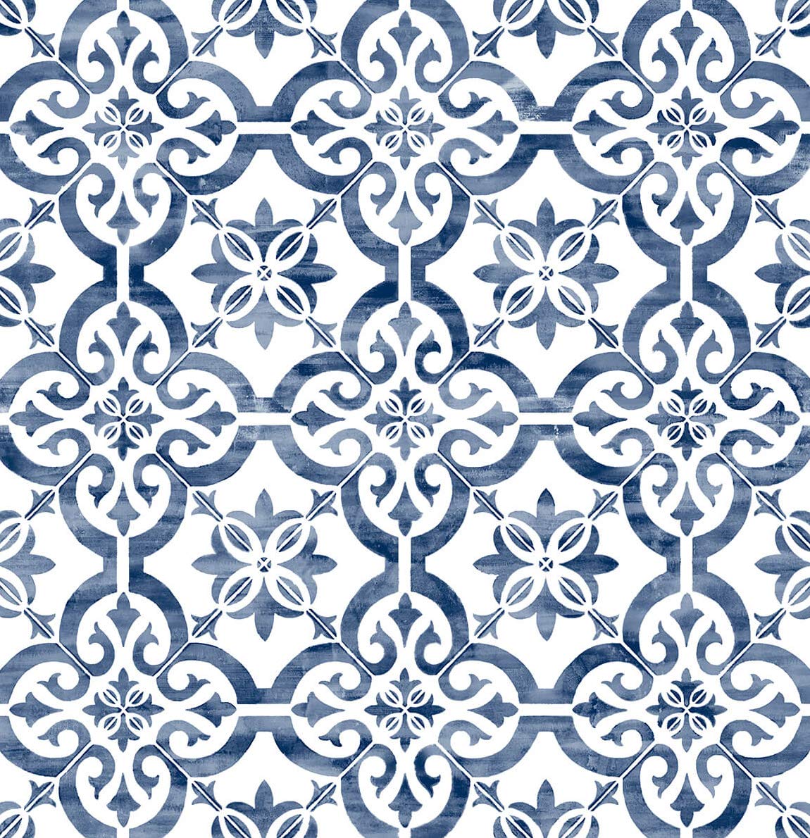 Lillian August Luxe Haven Porto Tile Peel and Stick Wallpaper - Riviera Blue | Self-Adhesive Removable Wallpaper for Kitchen Backsplash, Bathroom, Accent Walls & Home Decor