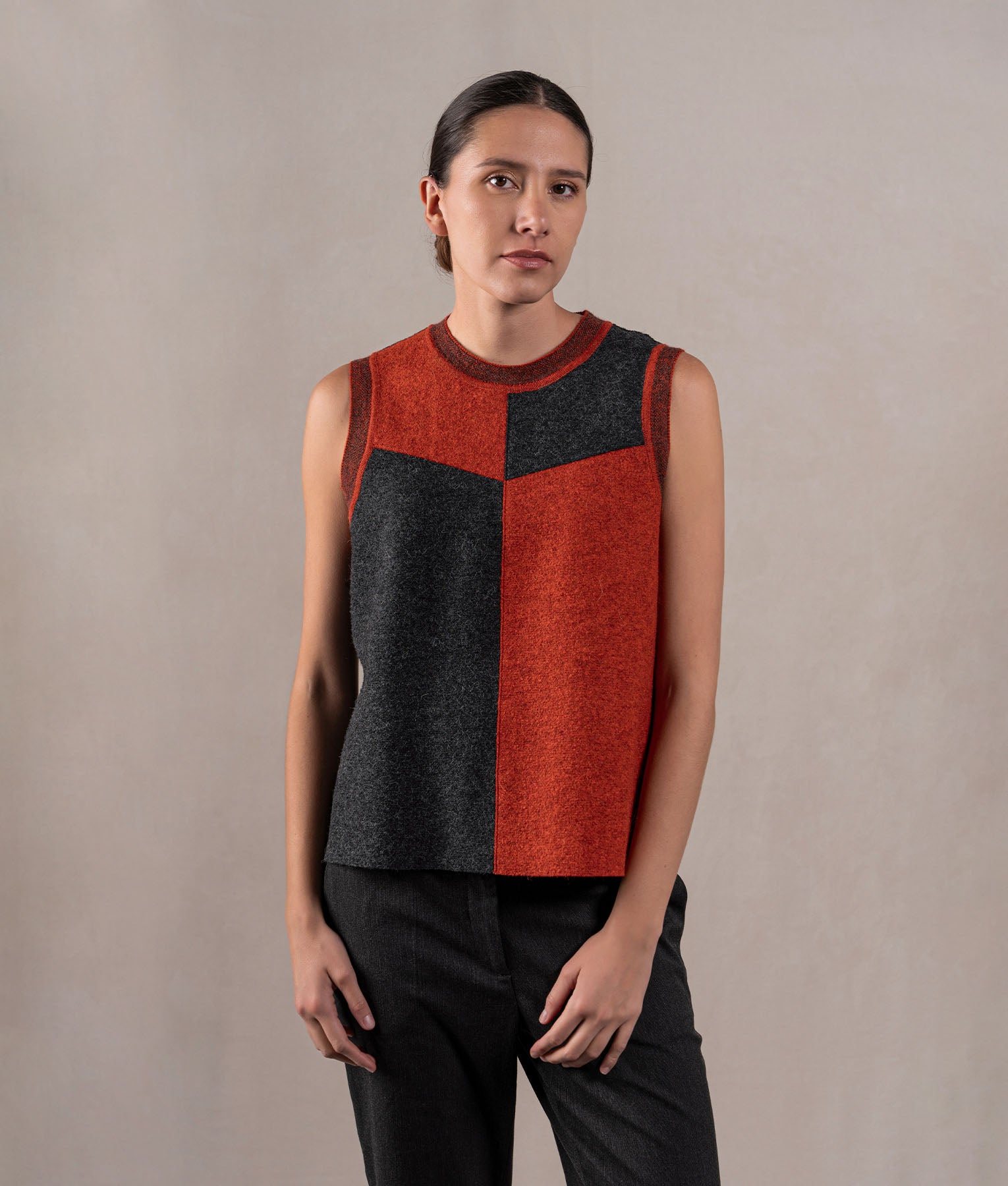 Pirate Black and Red Patch Crew Neck Vest - Stylish Gothic Fashion for Cosplay, Halloween, and Punk Outfits