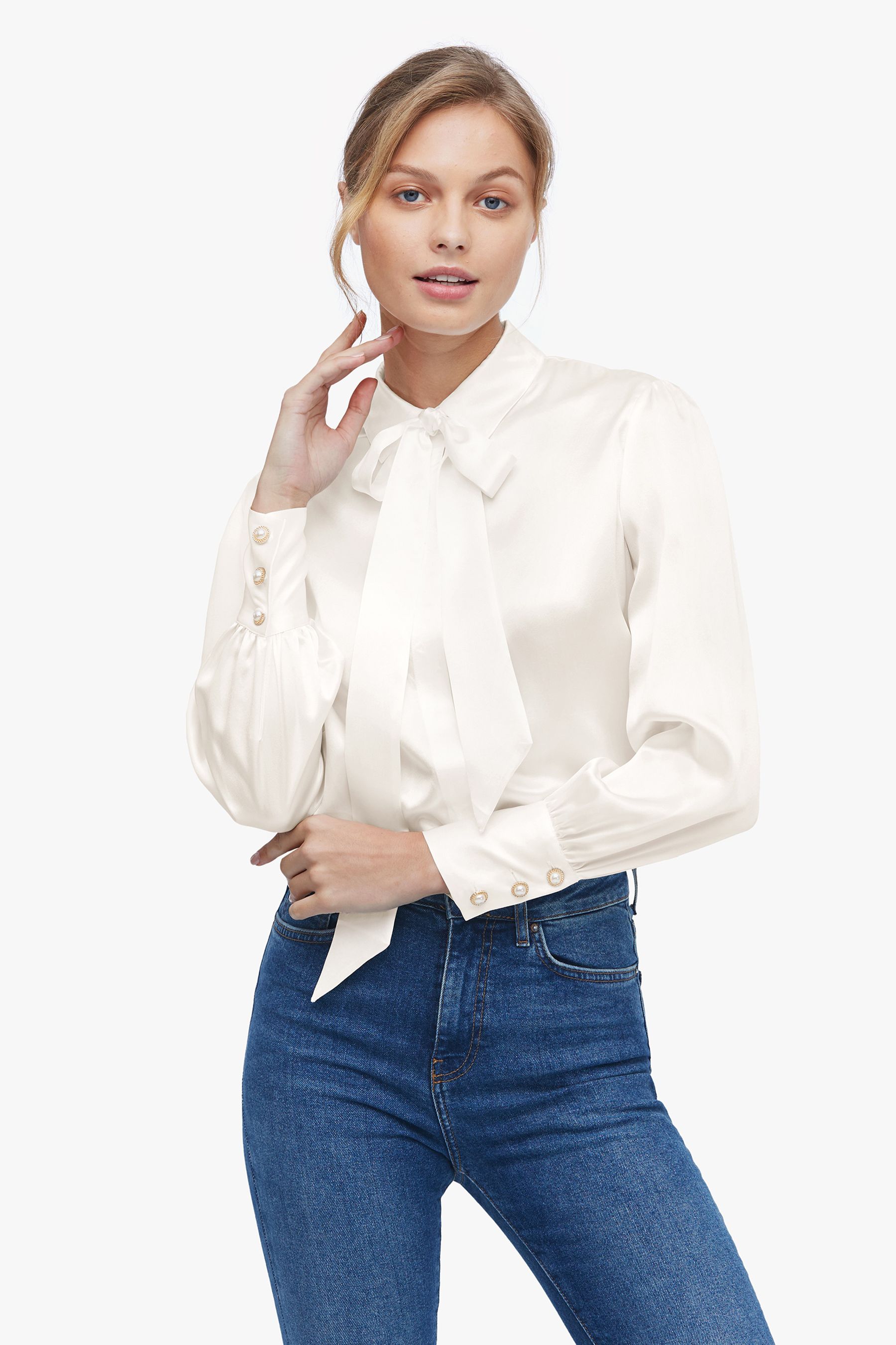 2 in 1 Women's Silk Shirt - Elegant Blouse & Casual Top - Perfect for Office Wear & Evening Outfits
