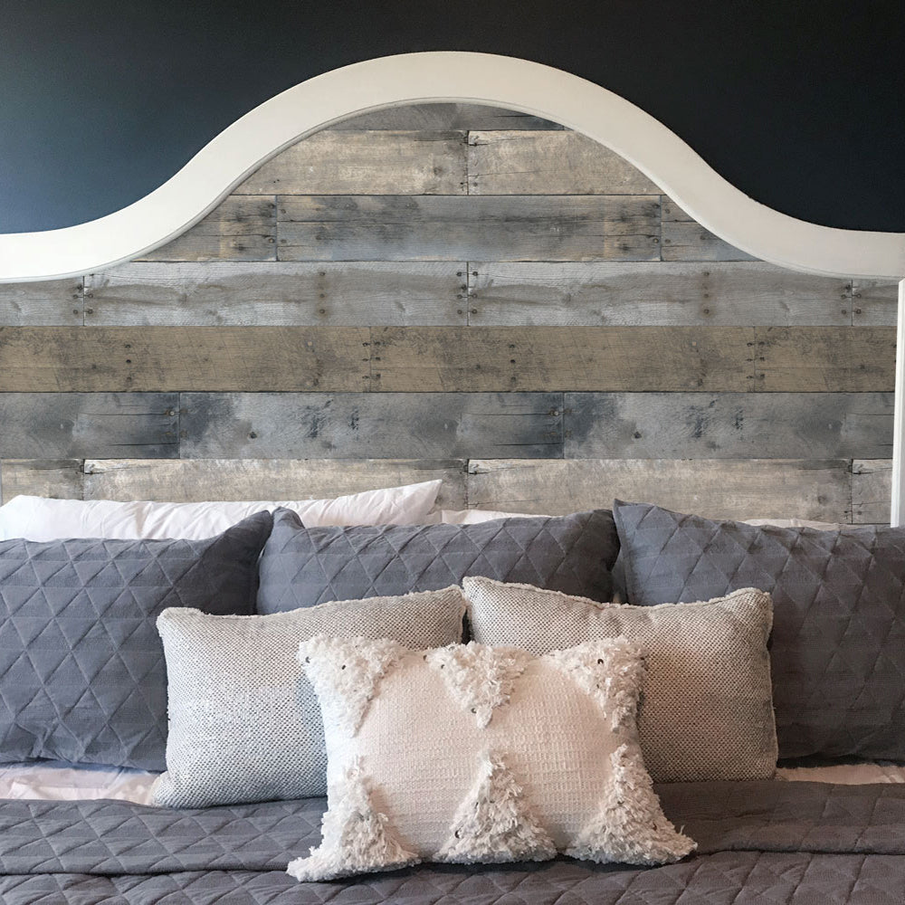 Eco-Friendly Repurposed Wood Peel and Stick Wallpaper - Self-Adhesive Removable Wallpaper for Home Decor, Bedroom, Living Room, Office & DIY Projects
