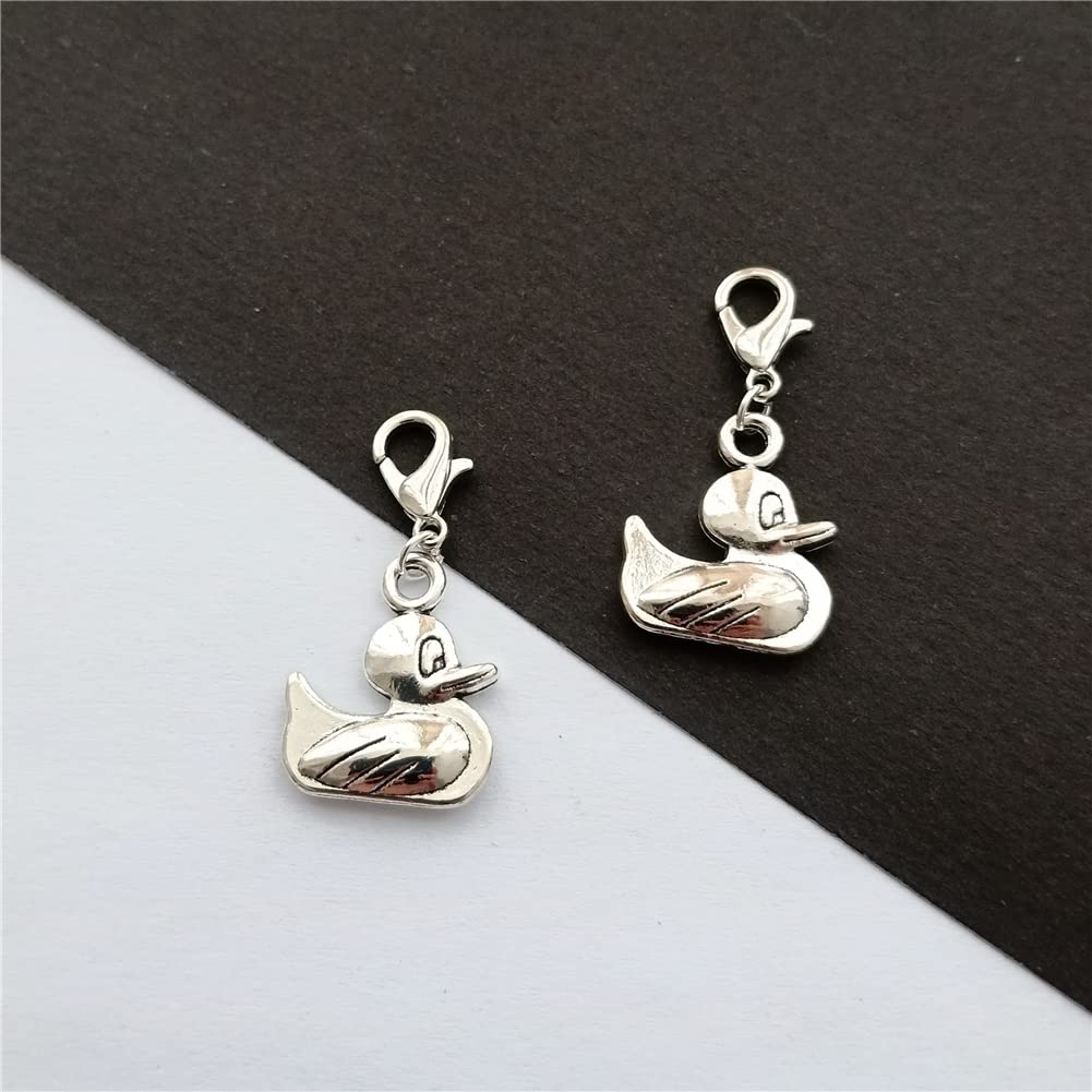 2 Pcs Duck Charms for Jewelry Making - DIY Bracelet Pendants & Necklace Accessories - Perfect for Crafting, Gifts, and Kawaii Fashion