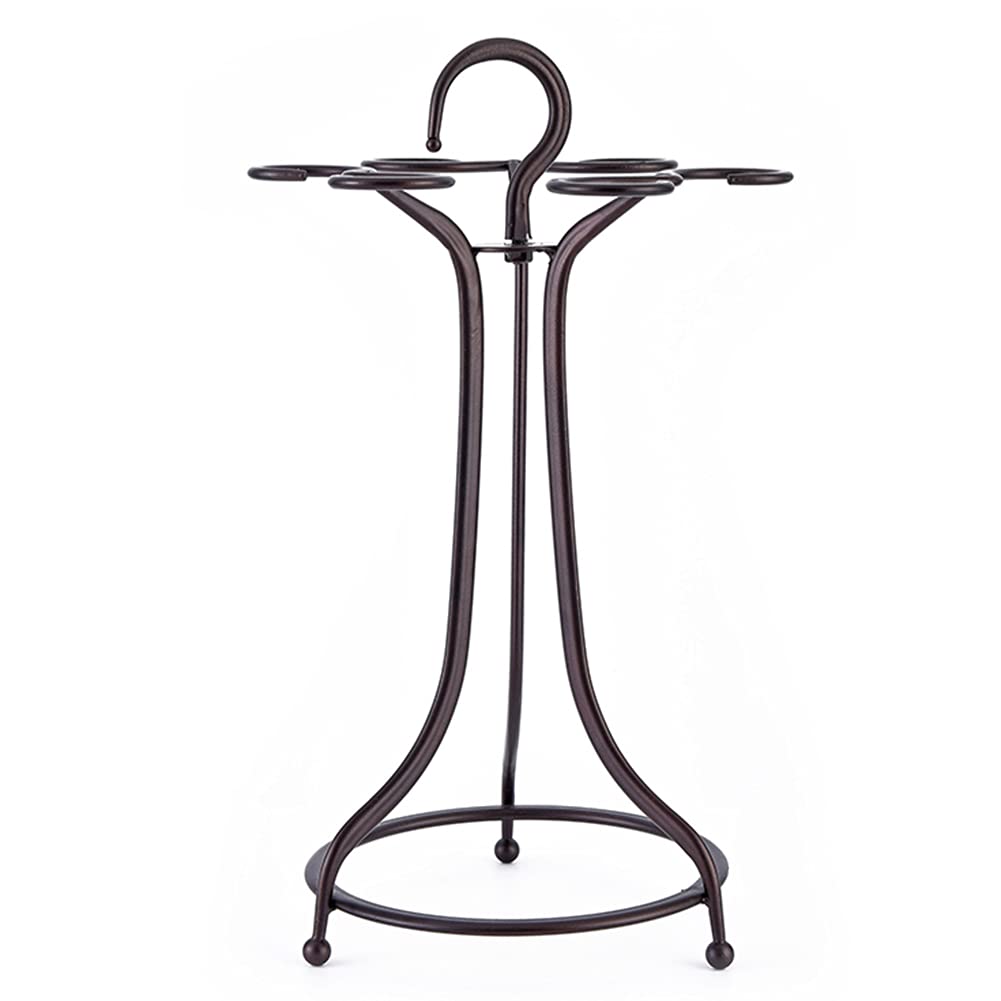 NWB Freestanding Wine Glass Rack - Retro Metal Stemware Holder for Kitchen, Bar & Home Decor - Tabletop Organizer Display Storage (Holds 6 Glasses) - Perfect for Wine Tasting Parties & Small Space Organization