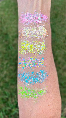 Pastel Glow Gleam Glitter Cream Palette - Shimmer Highlighter for Face & Body, Perfect for Makeup, Parties, and Festivals