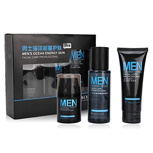 3-Piece Men's Skincare Set - Hydrating Moisturizer, Oil Control Cleanser & Toner for Healthy Skin | Daily Face Care Routine for Men