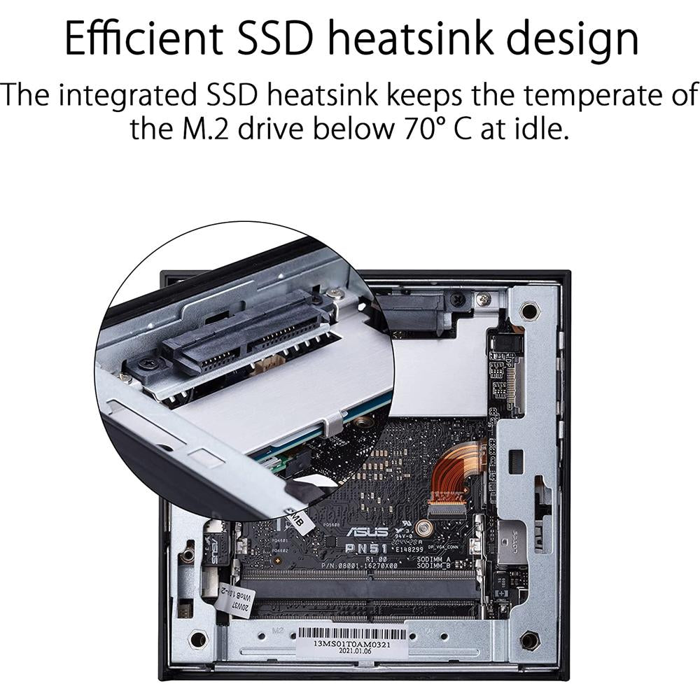 ASUS Mini PC PN51 E1 - AMD Ryzen 7 8-Core Processor, 16GB RAM, 512GB SSD, Compact Desktop Computer for Home Office, Gaming & Digital Signage