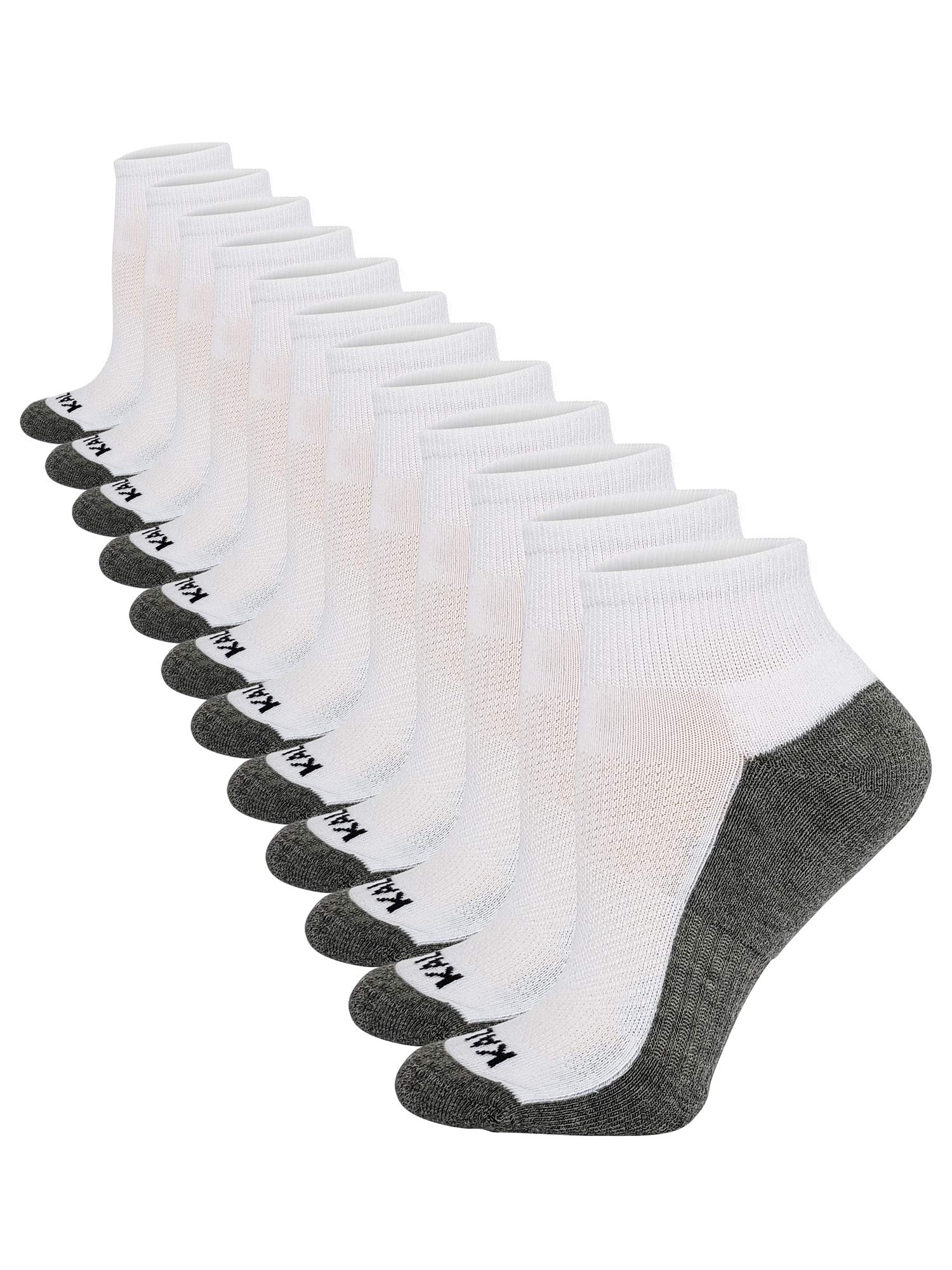 Kalon 12-Pack Black Ankle Athletic Socks for Women - Breathable & Cushioned Workout Socks for Running, Gym & Yoga