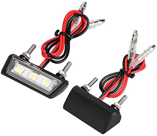 Universal 12V 3-LED Motorcycle License Plate Light - E-Mark Certified, Waterproof, Fits Trucks, ATVs, Vans & More | Perfect for Night Riding & Vehicle Customization