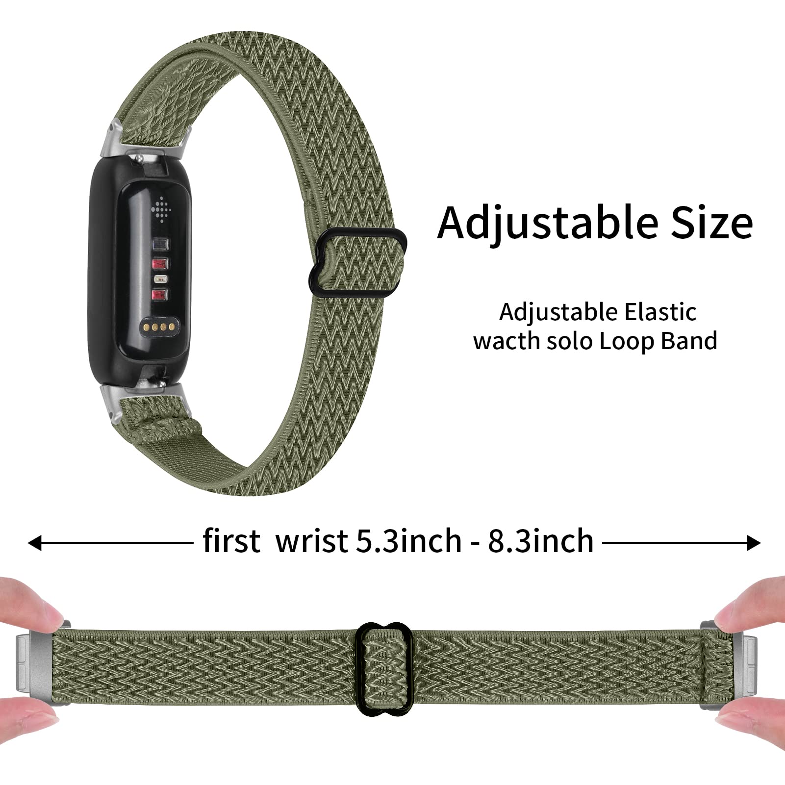 AISPORTS Adjustable Soft Stretch Braided Nylon Replacement Band for Fitbit Inspire 3 - Comfortable Solo Loop Bracelet for Women & Men - Perfect for Workouts, Running & Everyday Wear
