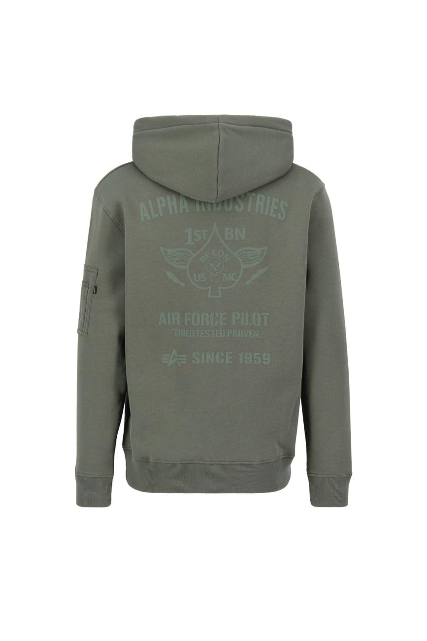 ALPHA INDUSTRIES Men's MA-1 Bomber Hooded Sweatshirt | Military Style Fleece Jacket for Men | Casual Wear & Outdoor Activities
