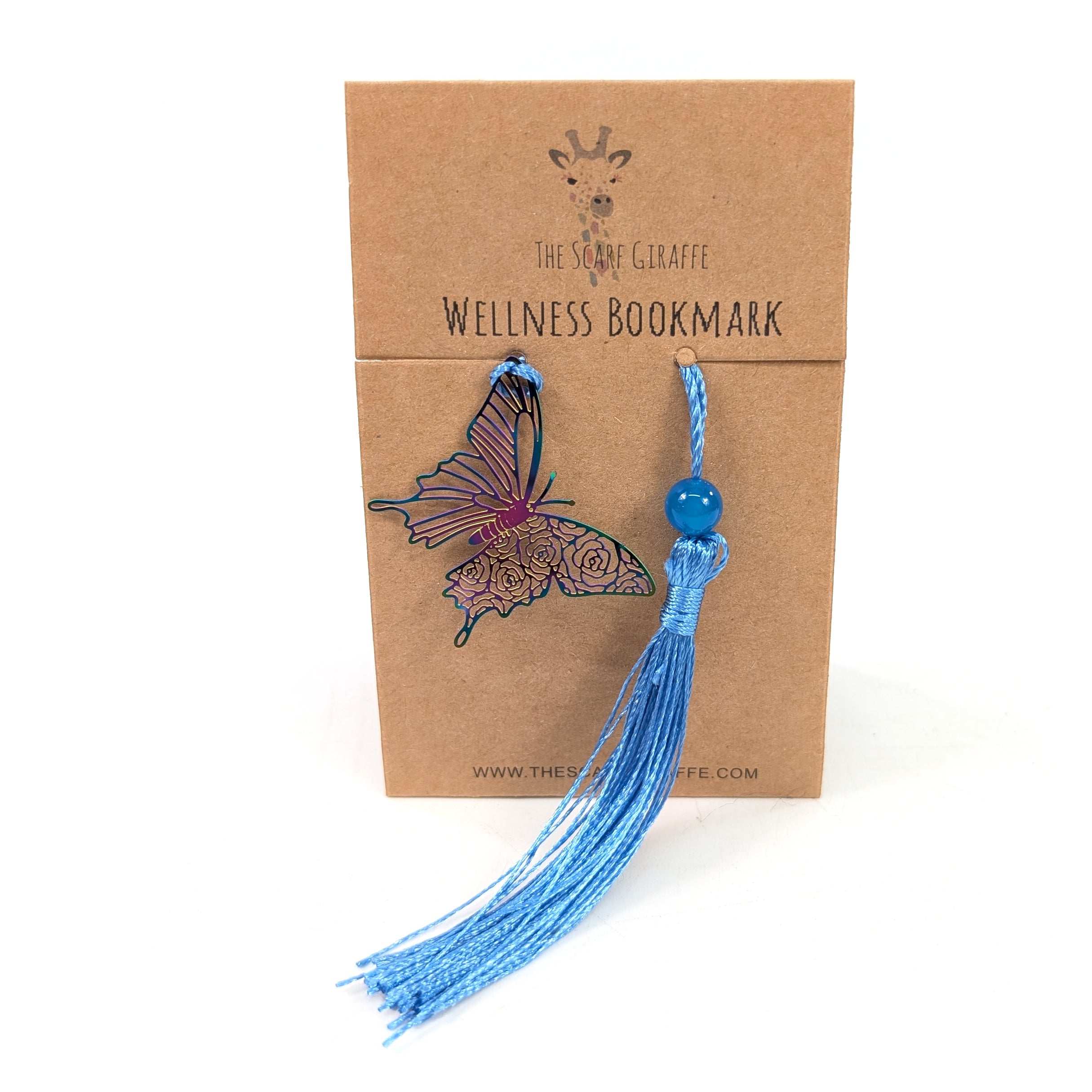 Healing Blue Agate Butterfly Bookmark - Stress Relief & Mindfulness for Readers | Perfect for Meditation, Yoga, and Book Lovers