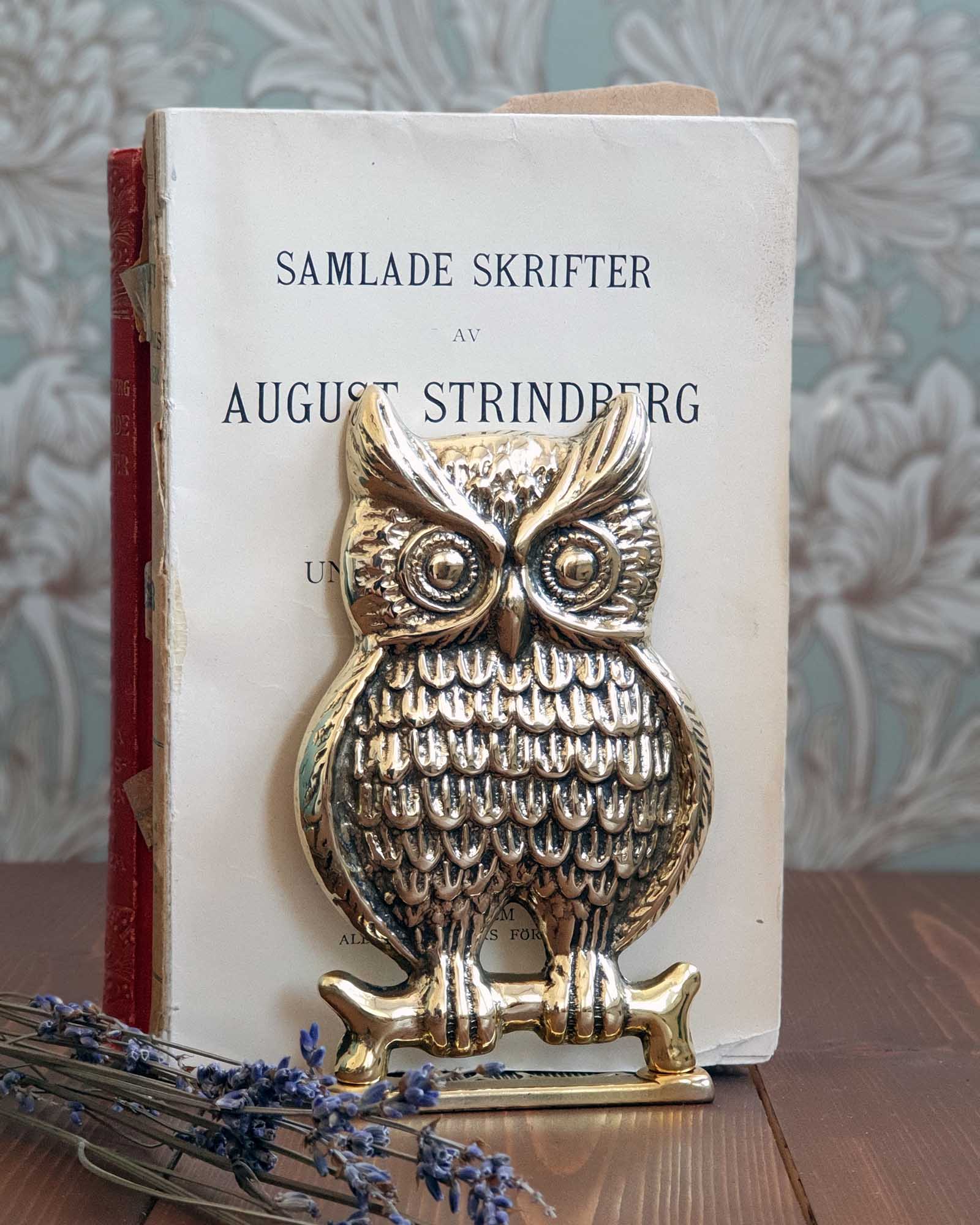 Stylish Brass Bookends Owl Design - Perfect for Home Office, Library, and Bookshelf Decor