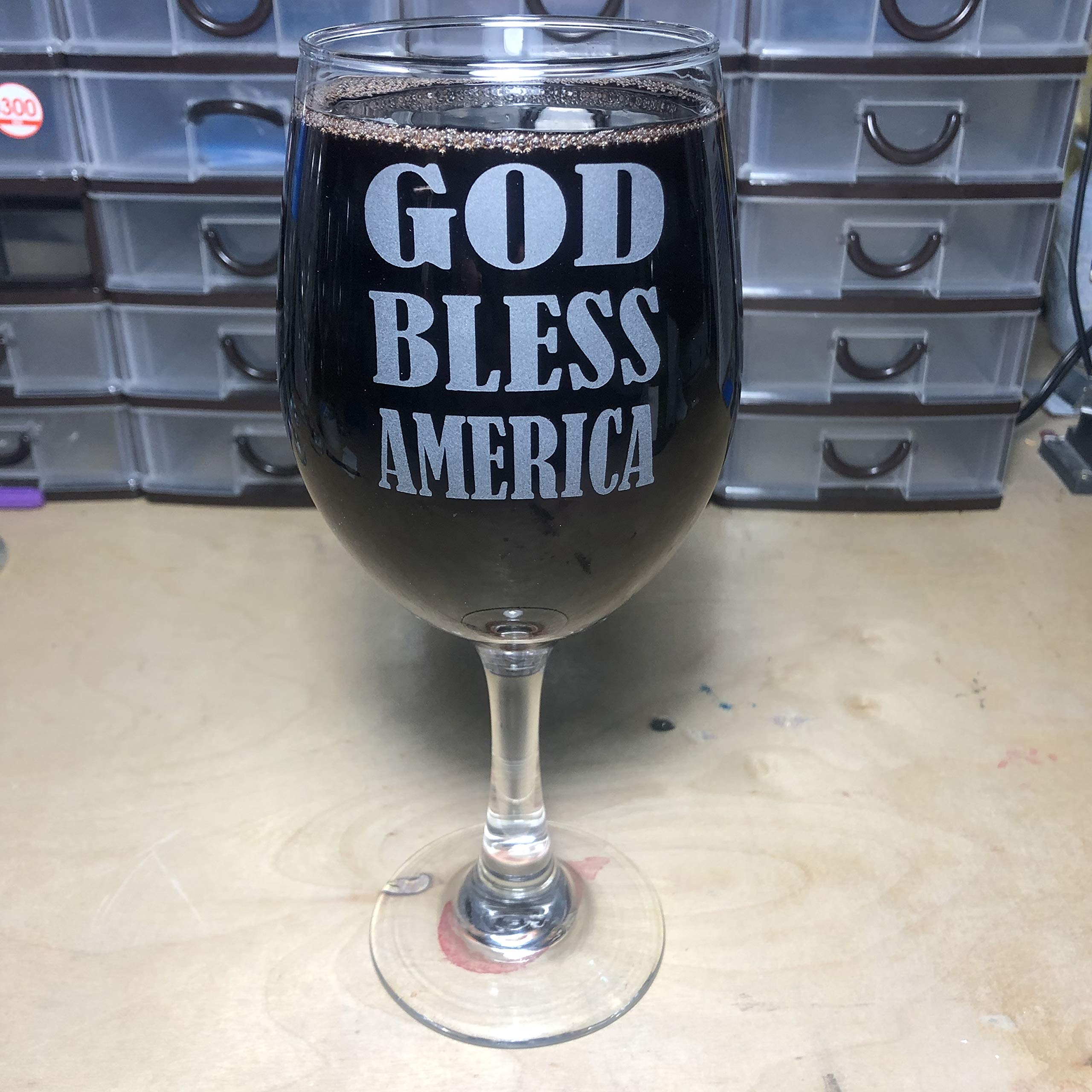 God Bless America Wine Glass - 20 oz Patriotic Christian Catholic Church Communion Cup for US Holidays, Weddings & Religious Ceremonies