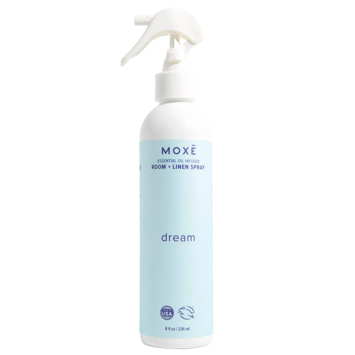 MOXE Dream Linen & Room Spray - Natural Essential Oil Sleep Mist with Lavender, Chamomile & Lemongrass (8oz) | Aromatherapy for Bedding, Pillows & Home Relaxation | Perfect for Bedtime, Yoga & Stress Relief