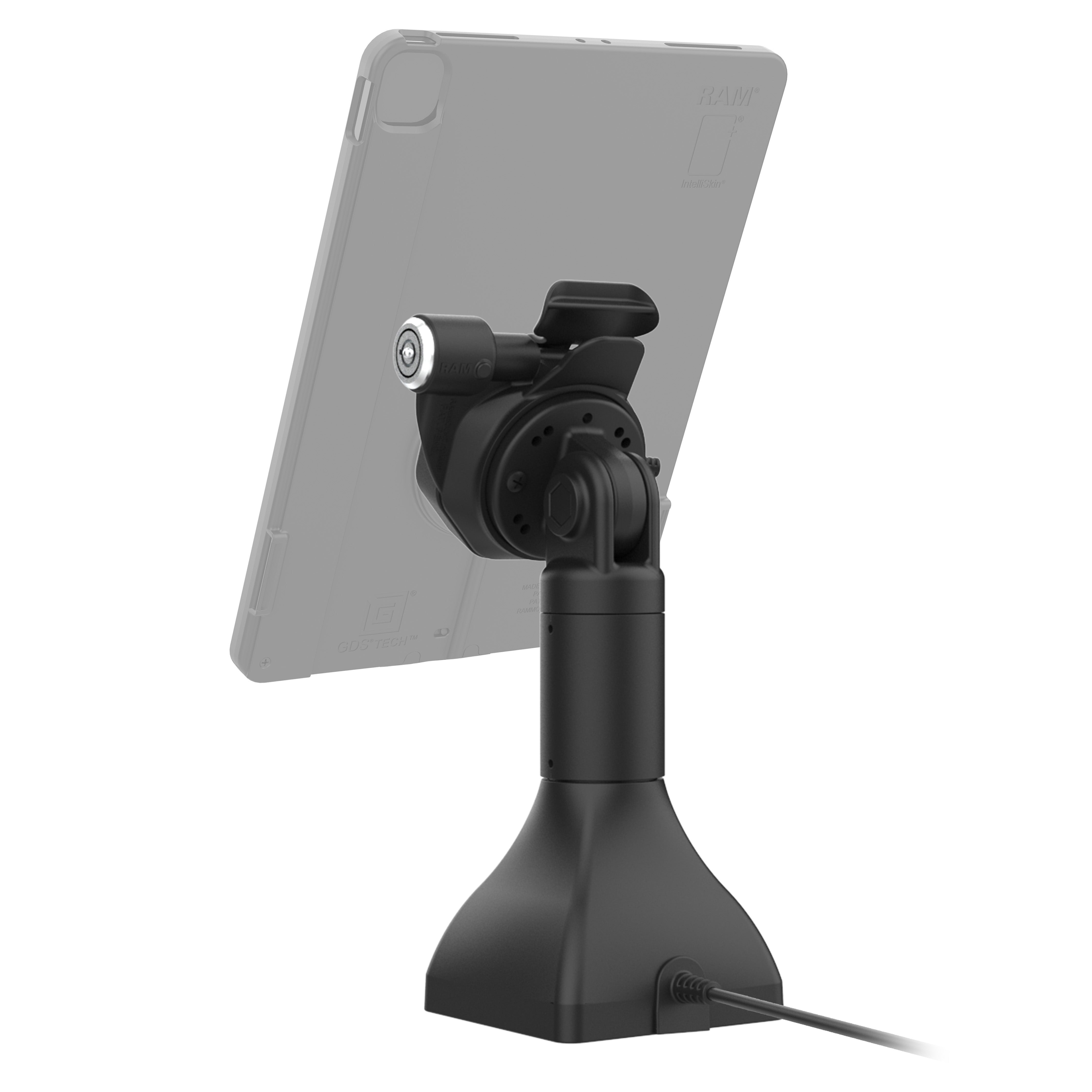 GDS® Uni Conn™ Powered 7 Locking Pedestal Dock with USB-C Port - Secure Multi-Device Charging Station for Office, Home & Workspace Organization