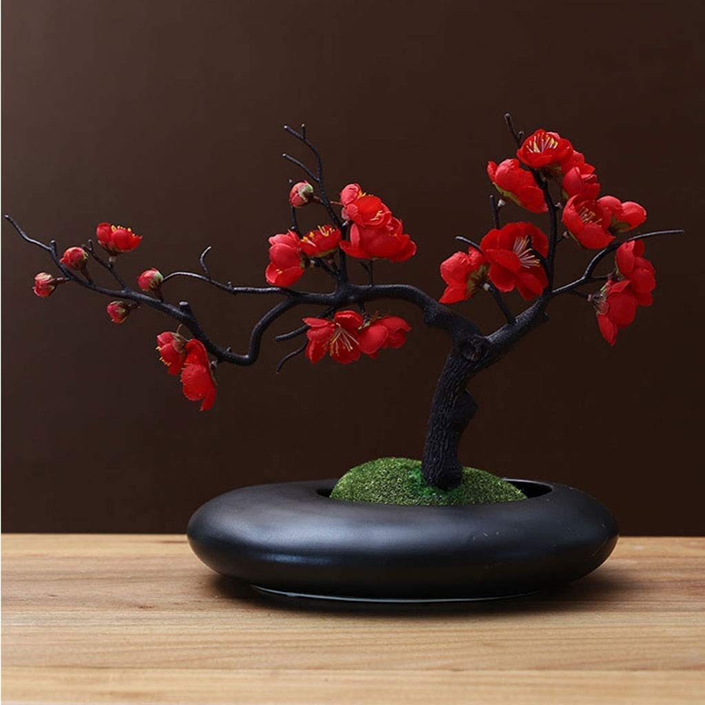 Chinese-Style Artificial Plum Blossom Flowers - Faux Floral Table Decor for Home, Office, Wedding & Party Theme Decorations | Perfect for Centerpieces, Shelf Displays & Seasonal Home Styling