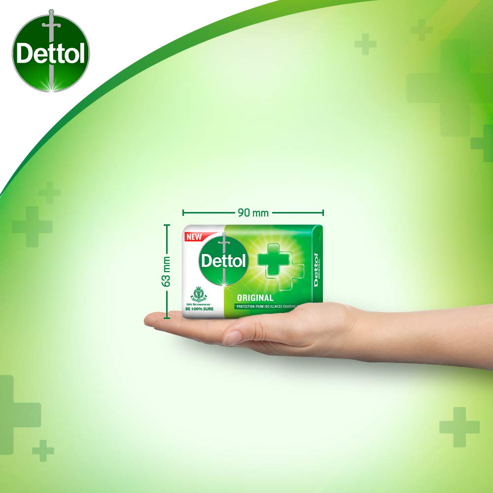 Dettol Original Antibacterial Bathing Soap - 125g (Pack of 4) | Kills Germs & Bacteria | Ideal for Daily Hygiene, Showering & Skin Protection