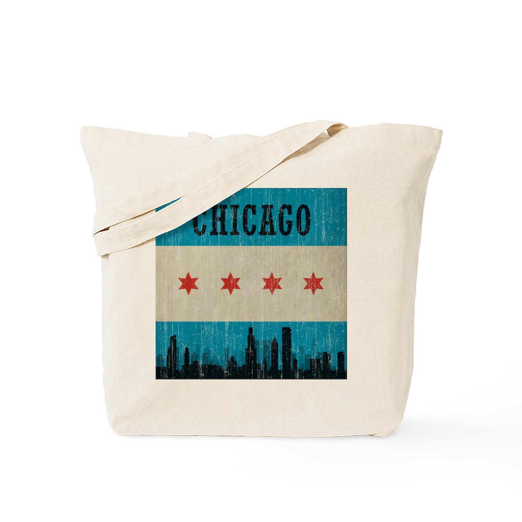 Vintage Chicago Skyline Tote Bag - Natural Canvas Reusable Shopping Bag for Groceries, Beach & Travel | Eco-Friendly Carryall for Women & Men