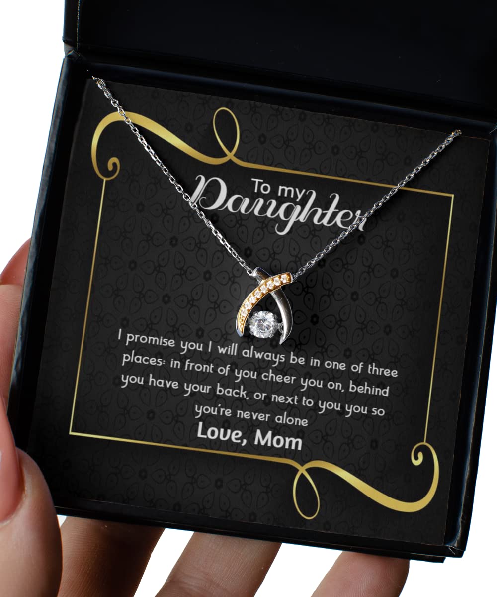 Wishbone Dancing Necklace - Elegant Daughter Gift for Birthday, Christmas & Special Occasions | Mom to Daughter Keepsake Jewelry | Perfect for Everyday Wear, Graduation & Mother-Daughter Bonding