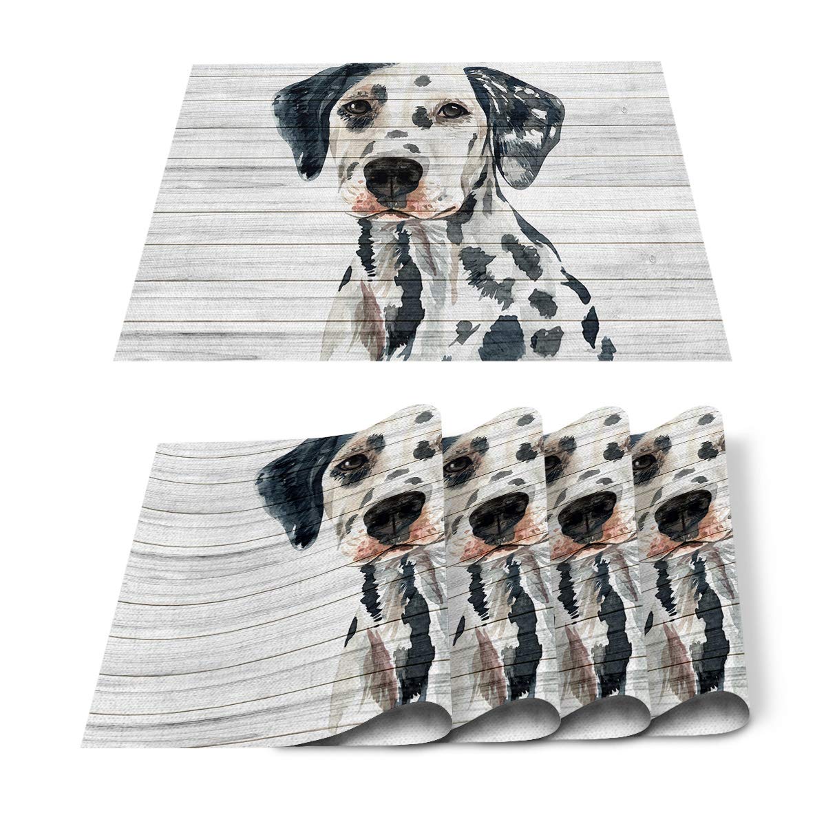 Stylish Dog Pattern Placemats Set of 4 - Non-Slip Thermal Insulation Washable Dining Table Mats for Kitchen Decor | Perfect for Pet Lovers, Holiday Dinners & Cozy Family Meals