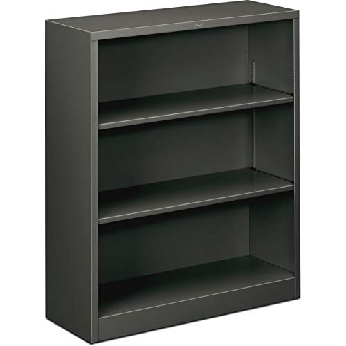 HON Brigade 3-Shelf Steel Bookcase - Heavy Duty Metal Bookshelf for Office, Home & Library - Space Saving Storage Solution for Books, Files & Decor