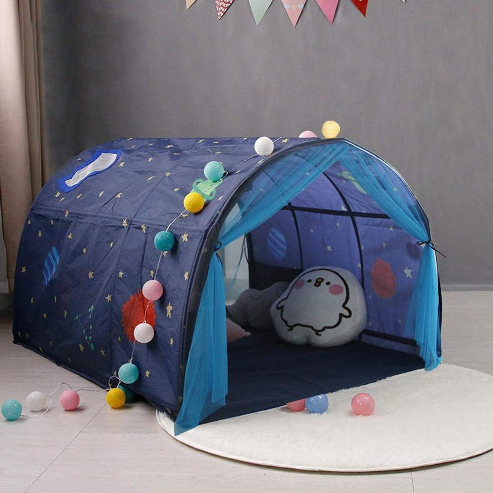 Galaxy Starry Sky Play Tent for Kids - Portable Pop-Up Bed Tent with Carry Bag for Indoor Play & Bedroom Decor