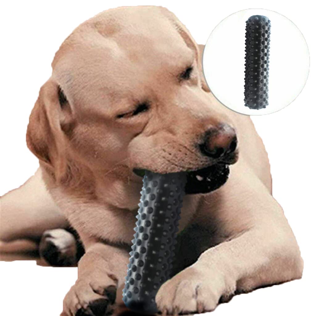 Indestructible Dog Chew Toy for Aggressive Chewers - Interactive Dental Chew Stick Promotes Teeth Cleaning, Reduces Anxiety & Stress - Perfect for Boredom Relief and Training (Black)