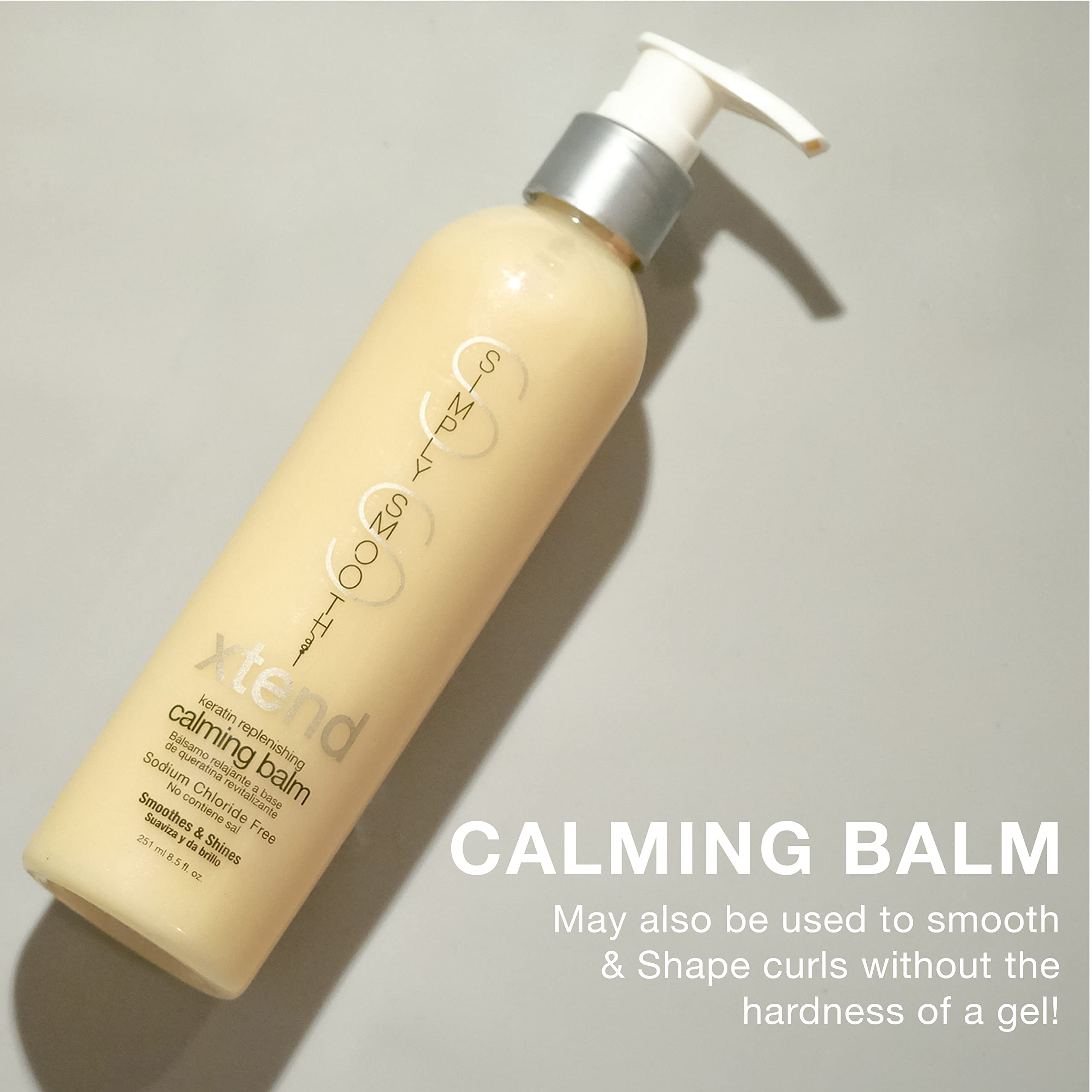 Xtend Keratin Replenishing Calming Balm - Smoothing & Curling Hair Treatment for Frizz Control | Collagen-Infused Formula Repairs Dry, Damaged Hair (8.5 Oz) | Perfect for Daily Styling, Blowouts & Heat Protection