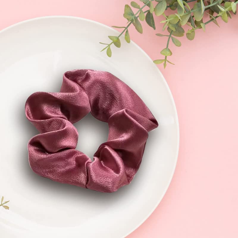 Shidara Satin Hair Scrunchies - 6 Pack Colorful Ponytail Holders for Women & Girls | Soft No-Slip Hair Bands for Workouts, Office, School & Everyday Use