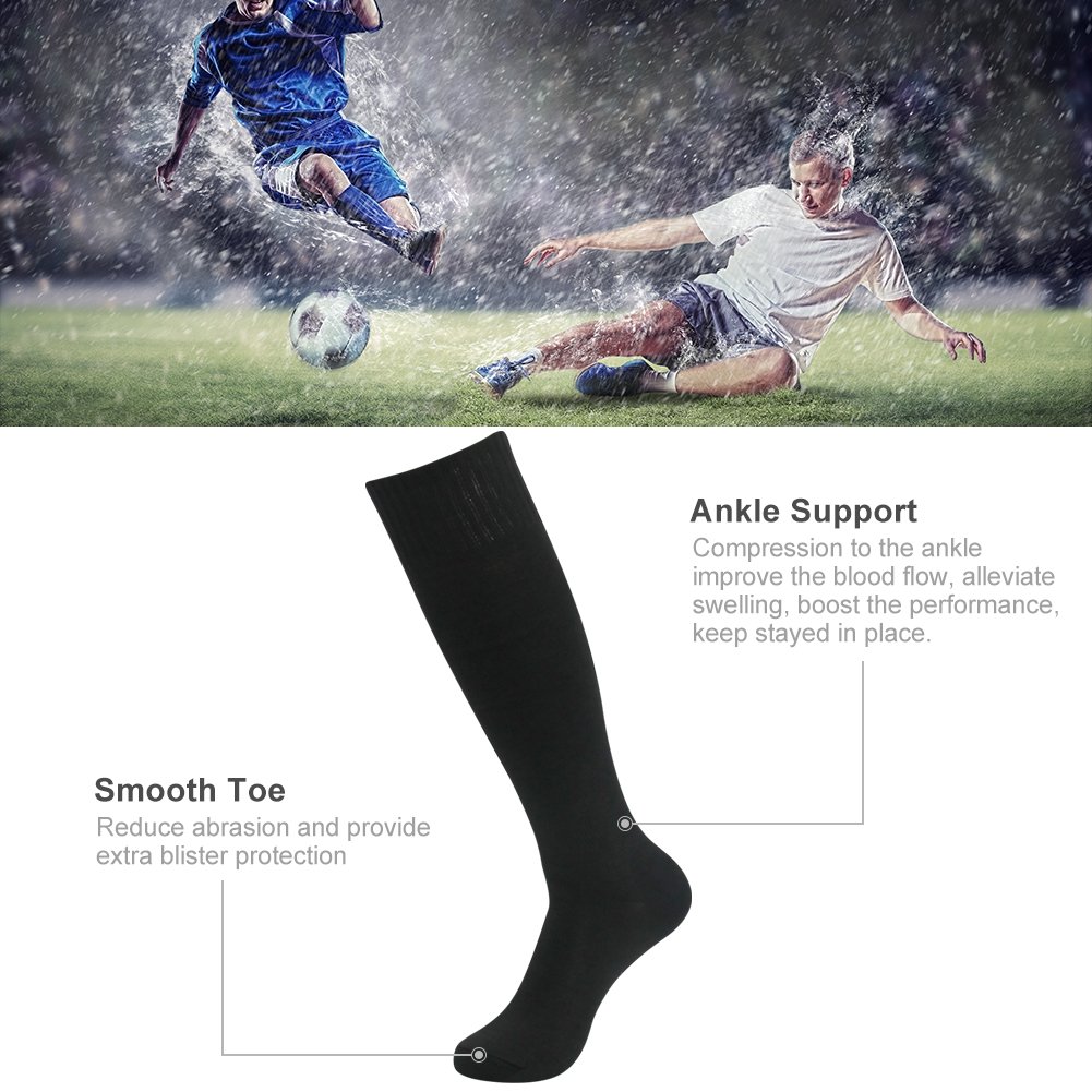 Unisex Knee High Compression Socks for Soccer, Baseball, Softball - 2-10 Pairs of Breathable Sports Tube Socks for Men & Women | Perfect for Football, Running, Gym Workouts & Daily Athletic Wear