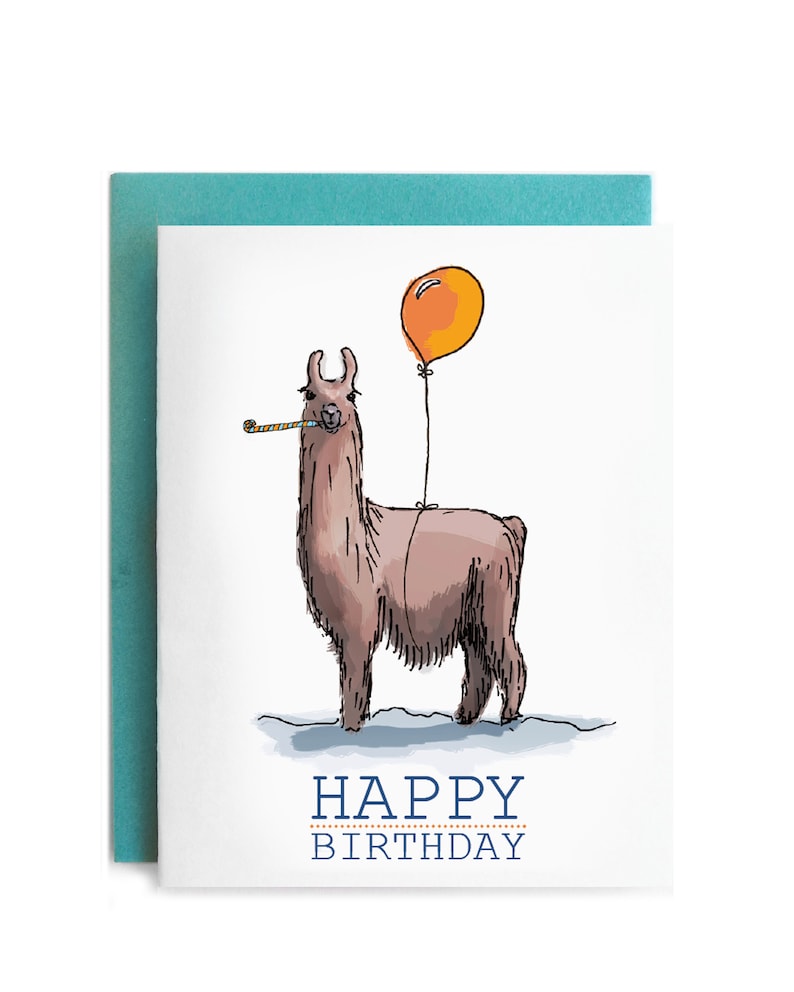Happy Birthday Llama Greeting Card - Cute Animal Birthday Card for Friends & Family - Perfect for Birthdays, Celebrations & Special Occasions