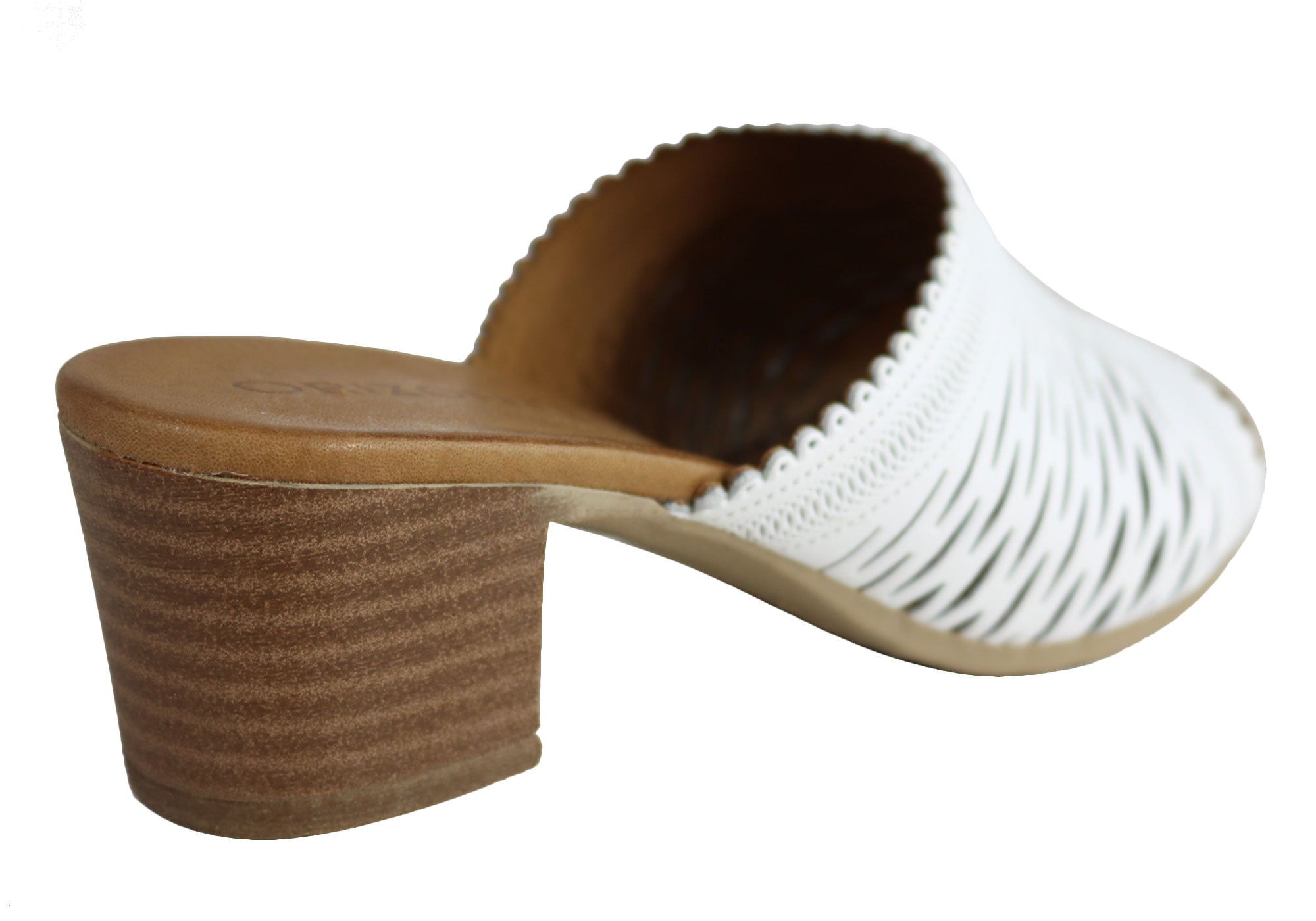 Orizonte Jilly Women's European Leather Mid Heel Comfort Slides Sandals - Stylish & Comfortable Summer Shoes for Walking, Travel & Casual Outings