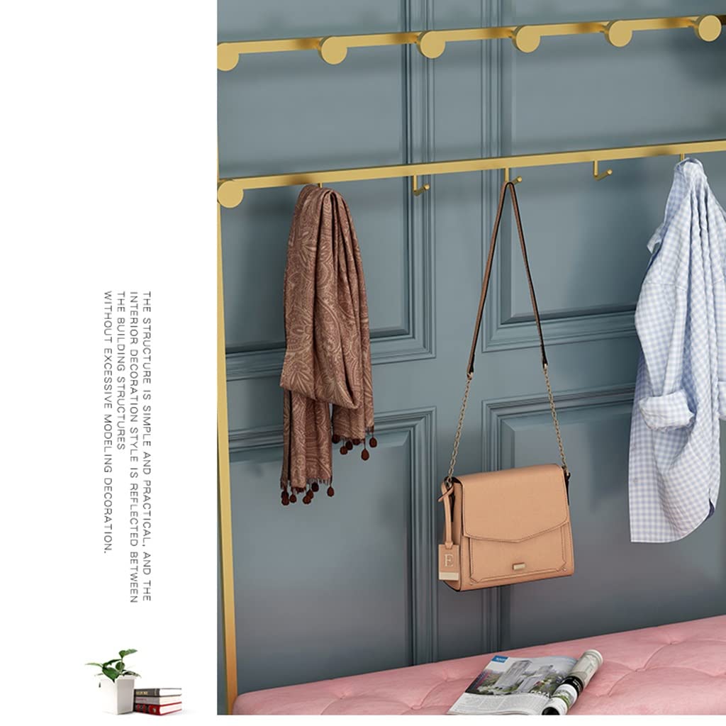 3-in-1 Industrial Entryway Hall Tree with Storage Shelves, Coat Rack & Shoe Bench - Sturdy 100x35x175cm Pink Entryway Organizer for Bedroom, Living Room & Mudroom - Easy Assembly Home Storage Solution