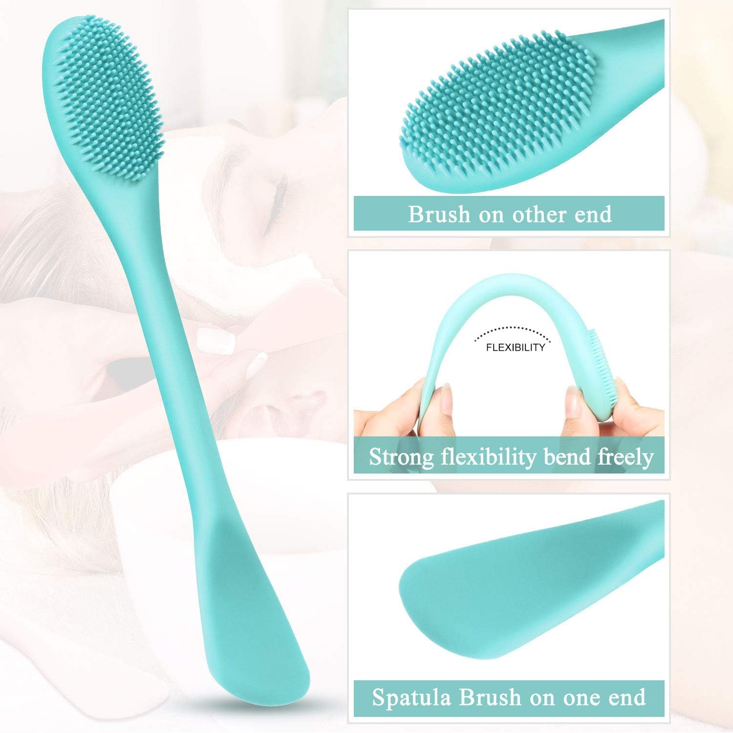 **Jnkb Ultra Soft Silicone Face Mask Applicator & Lip Cleansing Brush - Hygienic Exfoliating Tool for Skincare Routine (Multicolor, Pack of 1) - Perfect for Daily Facial Cleansing & Spa Treatments**