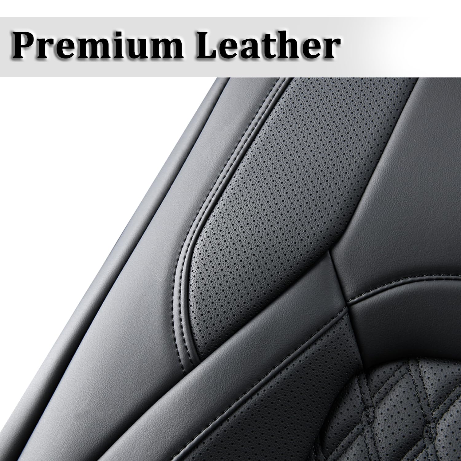 Premium Leatherette Seat Covers for Dodge RAM 1500/2500/3500 (2009-2024) - Custom Fit Truck Accessories, Front Seat Protection, Black - Perfect for Work Trucks, Off-Road Adventures & Daily Commuting