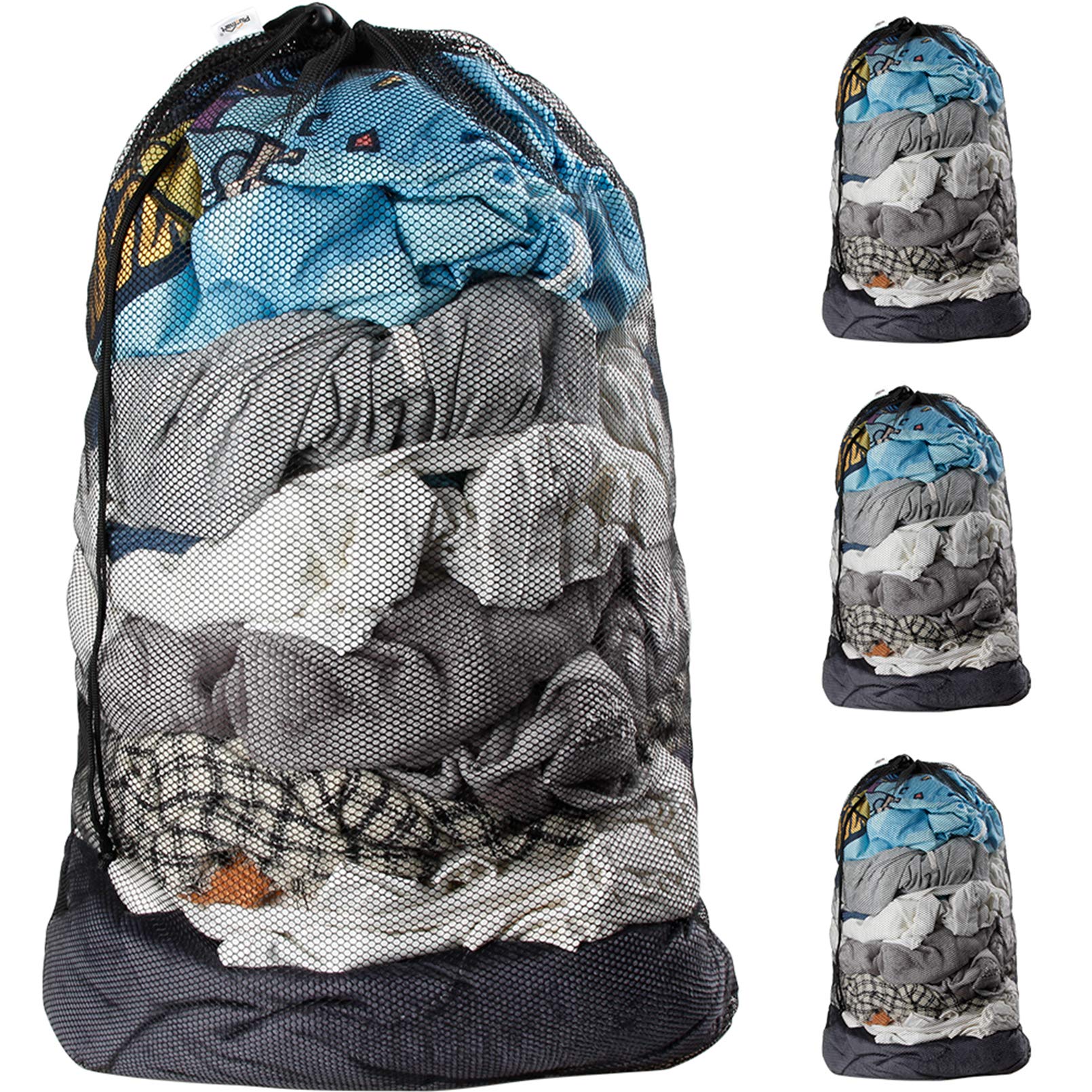Plusmart Extra Large Mesh Laundry Bags with Drawstring & Straps - 24