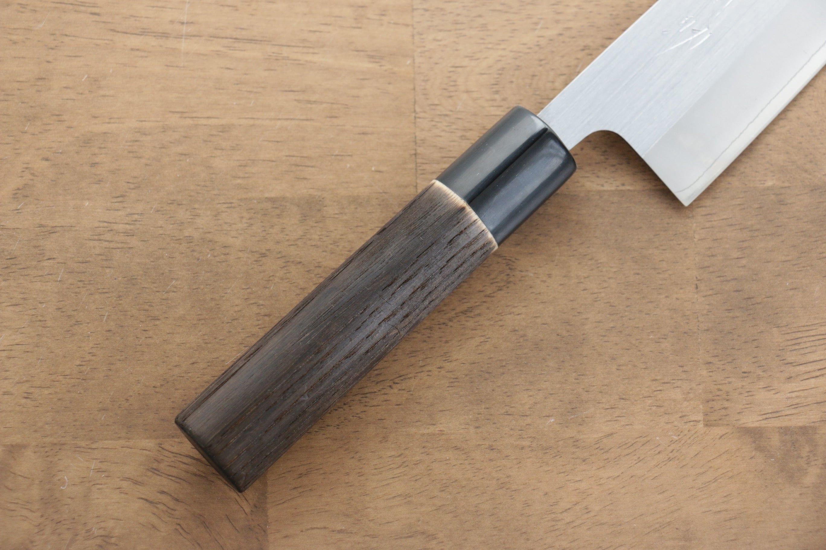 Seisuke SRS13 Santoku Knife 165mm with Burned Chestnut Handle - Premium Japanese Kitchen Knife for Slicing, Dicing, and Chopping Vegetables, Fruits, and Meat