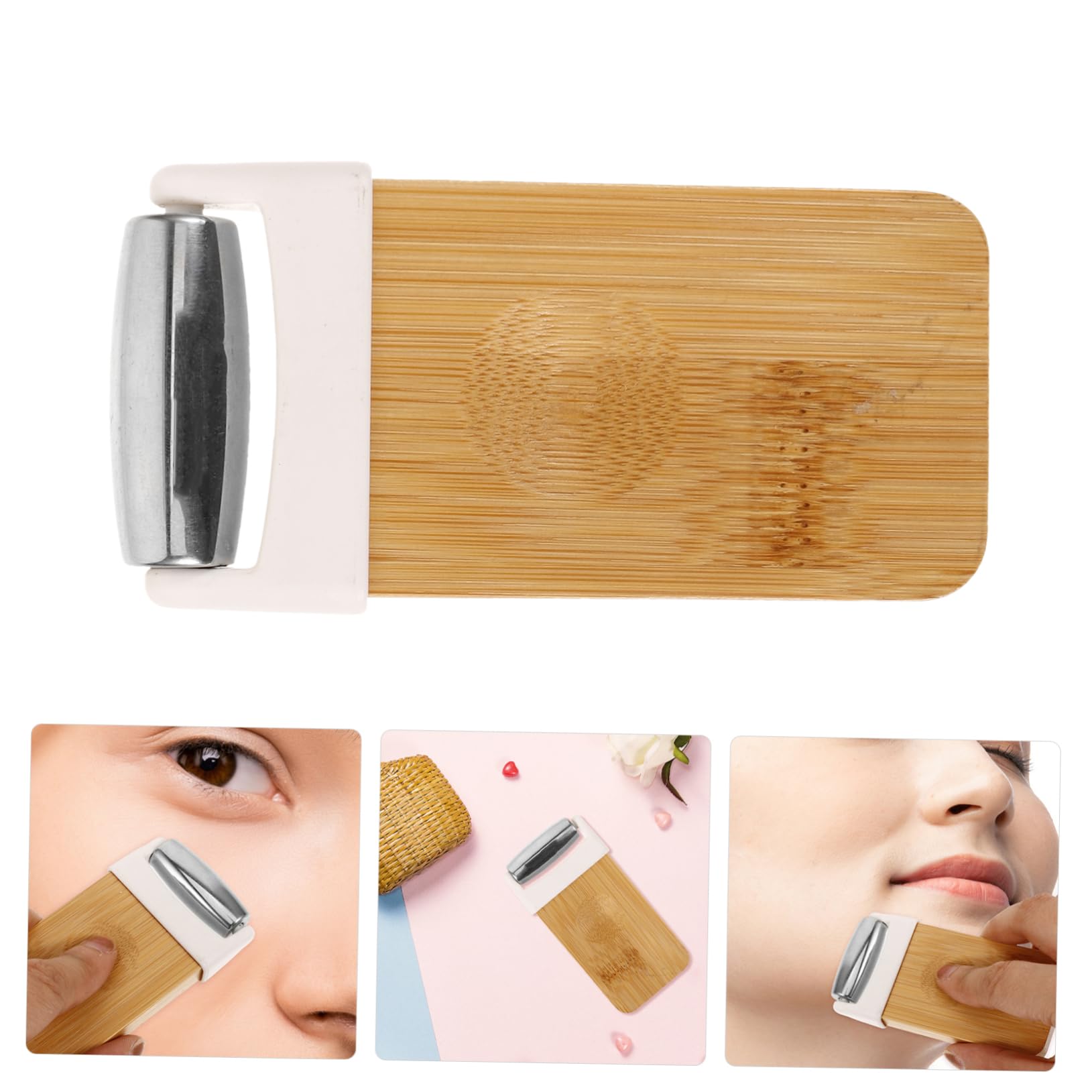 FOMIYES Jade Face Roller & Eye Massager - Stainless Steel Facial Massage Tool for Skin Care, Anti-Aging & Relaxation | Perfect for Home Spa, Morning Routine & Travel Skincare
