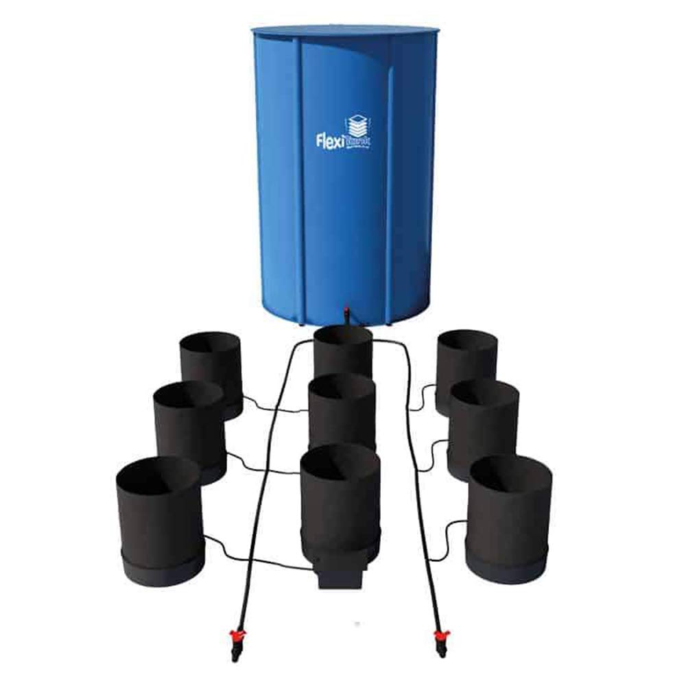 AutoPot Spring Pot 9 Pot XL Hydroponic Growing System with 25 Gallon Flexi Tank - Indoor/Outdoor Garden Kit for Vegetables, Herbs & Flowers - Perfect for Home Growers & Greenhouse Use