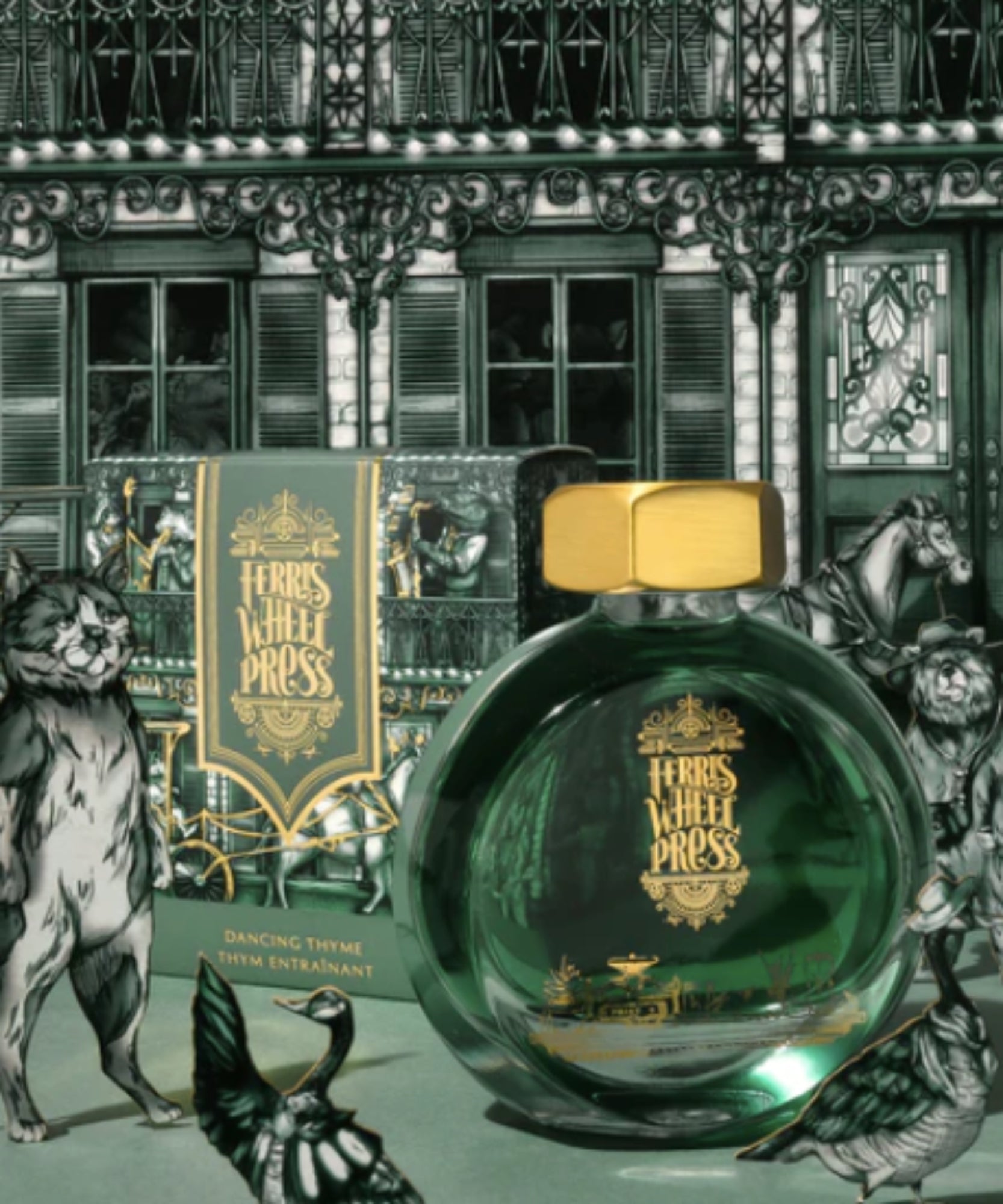 Ferris Wheel Press Dancing Thyme Fountain Pen Ink - 38mL Bottle for Calligraphy, Journaling & Artistic Writing - Premium Quality Ink for Pens