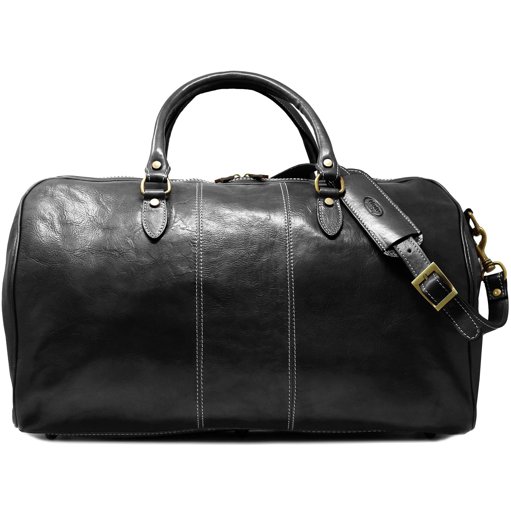 Premium Italian Leather Weekender Bag - Floto Luggage Venezia Duffle for Travel & Gym | Stylish Carry-On Overnight Bag for Men & Women | Perfect for Business Trips, Weekend Getaways & Sports Gear