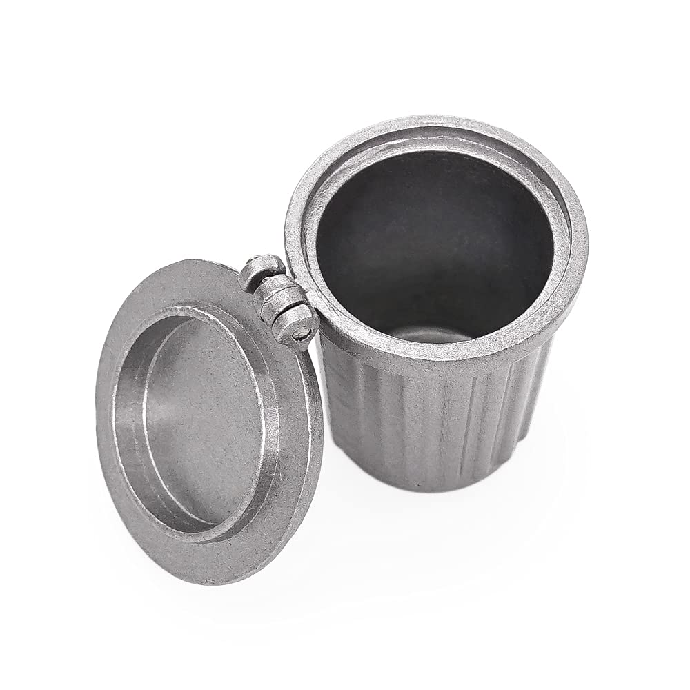1/12 Scale Miniature Gray Trash Can - Odoria Dollhouse Accessories for Realistic Home Decor, DIY Projects & Model Scenes